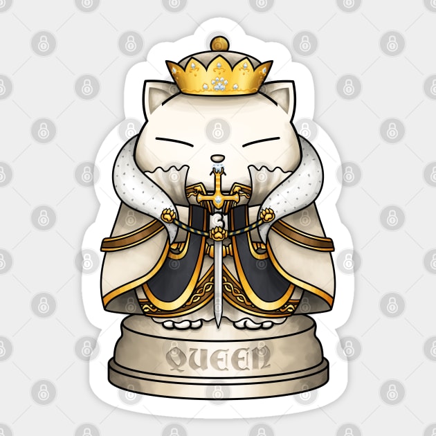 Chess Cat Queen Sticker by Takeda_Art